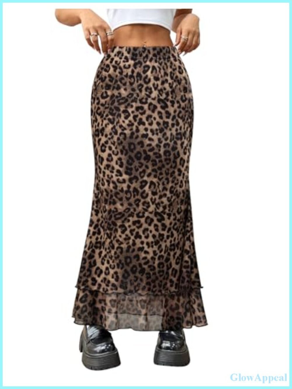 Women's High Waisted Mesh Mermaid Maxi Skirt Elastic Waist Flowy Long Skirt